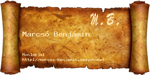 Marcsó Benjámin névjegykártya